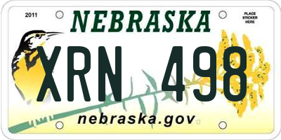 NE license plate XRN498