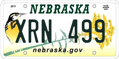 NE license plate XRN499