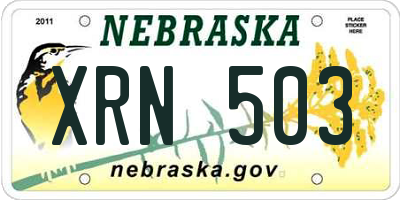 NE license plate XRN503