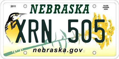 NE license plate XRN505