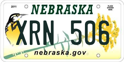 NE license plate XRN506
