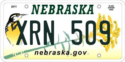 NE license plate XRN509