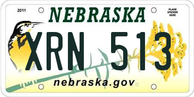 NE license plate XRN513