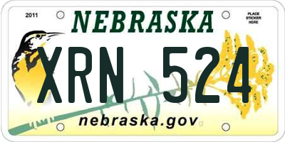 NE license plate XRN524