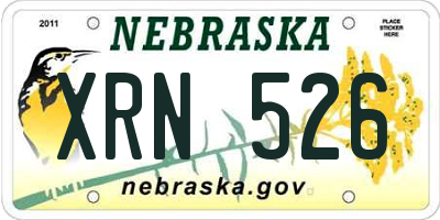 NE license plate XRN526