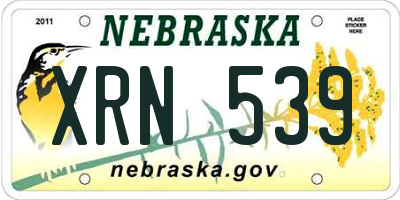 NE license plate XRN539