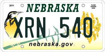 NE license plate XRN540