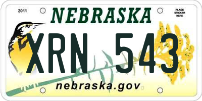 NE license plate XRN543