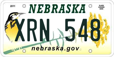 NE license plate XRN548