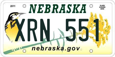 NE license plate XRN551