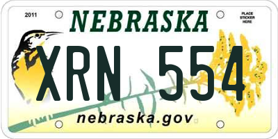 NE license plate XRN554