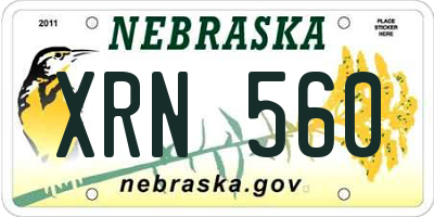NE license plate XRN560