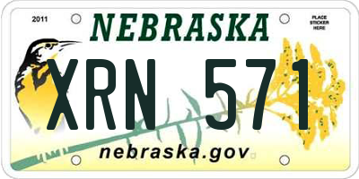 NE license plate XRN571