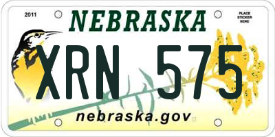 NE license plate XRN575