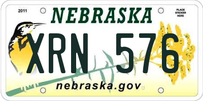 NE license plate XRN576