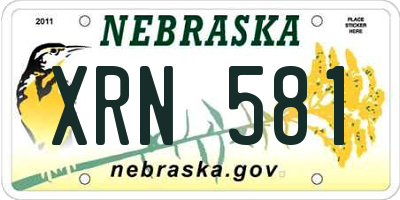 NE license plate XRN581