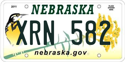 NE license plate XRN582