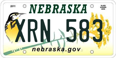 NE license plate XRN583