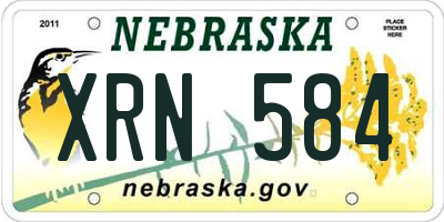 NE license plate XRN584
