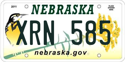 NE license plate XRN585