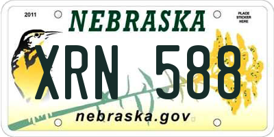 NE license plate XRN588