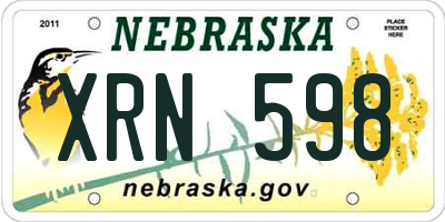 NE license plate XRN598