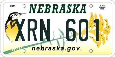 NE license plate XRN601