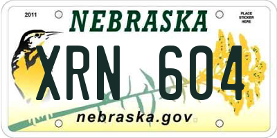 NE license plate XRN604