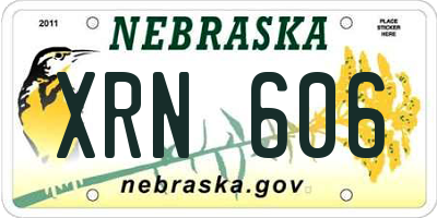 NE license plate XRN606