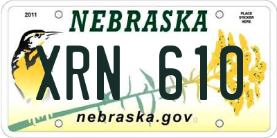 NE license plate XRN610