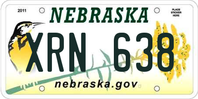 NE license plate XRN638