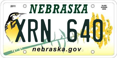 NE license plate XRN640