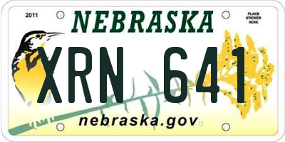 NE license plate XRN641