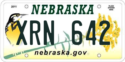NE license plate XRN642