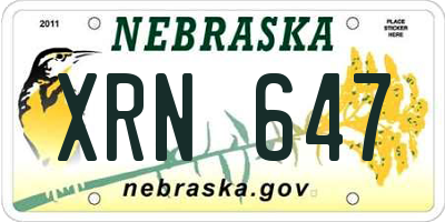 NE license plate XRN647