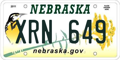 NE license plate XRN649