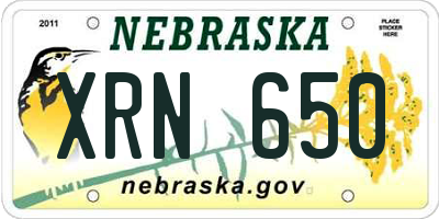NE license plate XRN650
