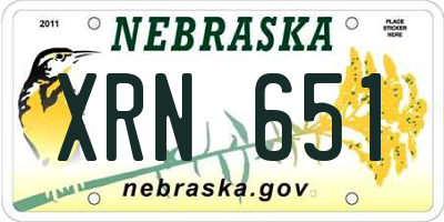 NE license plate XRN651
