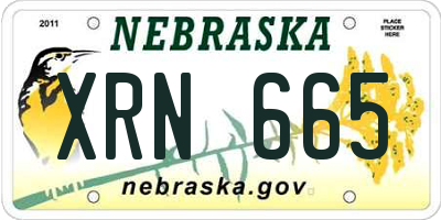 NE license plate XRN665