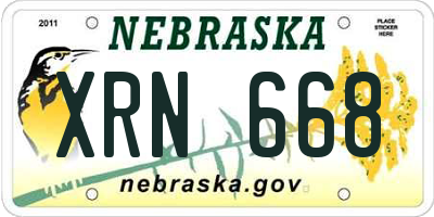 NE license plate XRN668