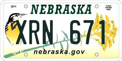 NE license plate XRN671