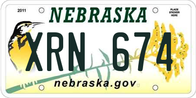 NE license plate XRN674