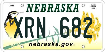 NE license plate XRN682