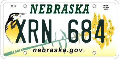 NE license plate XRN684