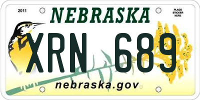 NE license plate XRN689