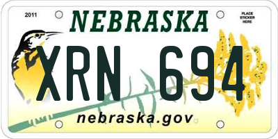 NE license plate XRN694