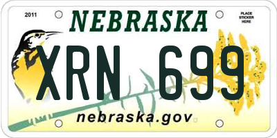 NE license plate XRN699