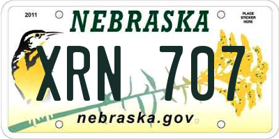 NE license plate XRN707