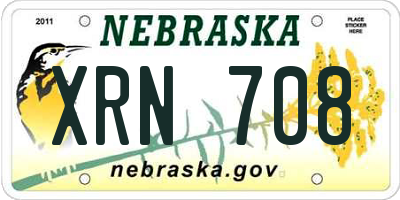 NE license plate XRN708
