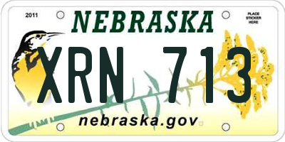 NE license plate XRN713